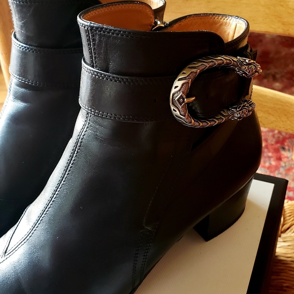 🛍Gucci Dionysus Leather Ankle Boot, Black (Nero)